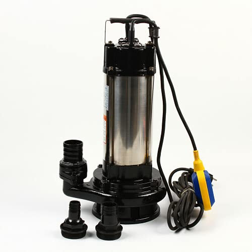 Pompe submersible pour eaux usées 1,5 kW Débit 36000 l/h avec flotteur.
