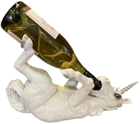 G&H Decor - Adorable 38cm Unicorn Wine Bottle Holder Caddy - Funny Unicorn Figurine Guzzler Sculpture with Amazing Detail - Decorative Kitchen Unicorn Gift - Hand Painted Unicorn Gifts for Adults