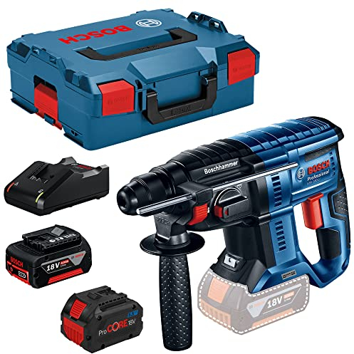 Bosch Professional GBH 18V-21 SDS-Plus - Martillo perforador inalámbrico (18 V, 4,0 Ah, ion de litio, incluye batería, tinta