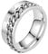 Mesnt Ringe Silber Herren, 8 Mm Angstring Mit Drehbarer Biker-Kette Und Römischen Zahlen Silber Größe 67 (21.3)