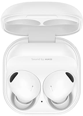 Samsung Galaxy Buds2 Pro - Cuffie wireless Bluetooth, True Wireless, cancellazione del rumore, custodia di ricarica, qualità del suono, idrorepellenti, colore bianco, con custodia trasparente Nukin