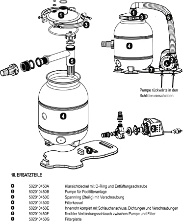 Spannring (2teilig) mit Verschraubung für Filterkopf