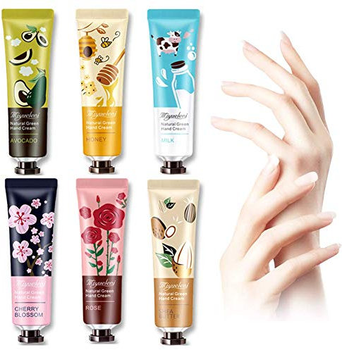 Juego de Cremas de Manos, Set de Regalo de Crema de Manos, Set de Cremas de Manos Mujer, Crema De Manos, Crema De Manos No Grasa, Crema Hidratante Para Manos, Crema de manos reparadora, 6 x 30g