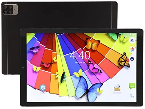 PUSOKEI 10 Zoll Android Tablets, Octa Core Prozessor, 6 GB RAM 256 GB ROM, IPS HD Touchscreen, 5 MP + 8 MP Dual Kamera, 3 Kartensteckplätze, 2,4G/5G WiFi, BT, Augenschutz, 7000mAh Akku(Schwarz)