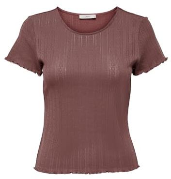 ONLY Damen Onlcarlotta S/S Top JRS Noos, Rose Brown, XS