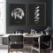 Trayosin Premium Poster Set, 2 Bilder Minimalistisches Schwarz Weiß Mondphasen Kunstdruck Modern Wandbilder, Wanddeko für Schlafzimmer und Wohnzimmer,Poster Vintage,OHNE Rahmen (30x40cm)