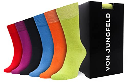 von Jungfeld - 6er Set Classic Socken für Damen & Herren in Gr. 39-46 - Hochwertige Socken aus Bio-Baumwolle in verschiedenen Farben