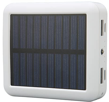 Solar Power Bank, Portable Charger 20000mAh, 4 USB Ports Waterproof Solar Charger with Charging Cable for Outdoor, Hiking, Camping (White)