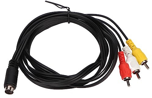 Câble Mini Din Vers 3 RCA, Cordon Adaptateur Vidéo Signal Clair Mâle Vers Mâle, 1, 8 M/5, 9 Pieds Mini Din 10 Broches Mâle Vers 3 RCa Mâle pour Caméras, Téléviseurs, Équipement de Surveillance