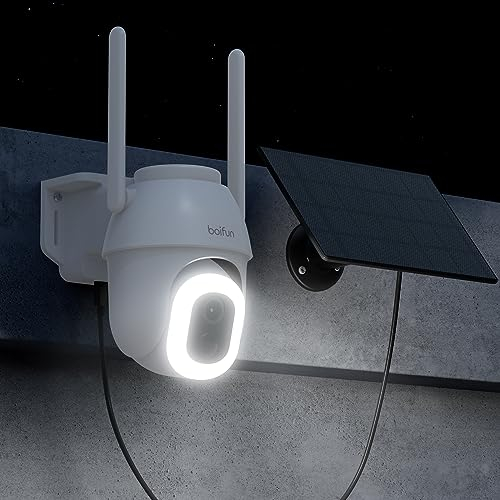 2K Camara Vigilancia Wifi Exterior Solar, Con Bateria larga duración, Sin Cable WiFi 2.4 GHz, Detección de movimiento, IP65 resistente al agua, 2 Vías de Audio, AI Reconocimiento, Alexa Compatible