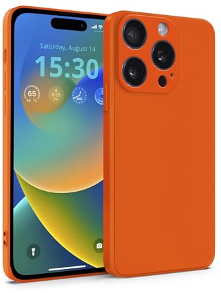 MyGadget Case for iPhone 15 Pro - Cover Ultra Thin TPU - Soft Touch Rubber & Anti-Scratch Shell - Flexible Silicone - Matte Orange