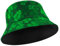 XIHIRCD Batikfärbung Kleeblatt-Druck Fischerhut, Doppelseitig St Patricks Day-Hut Faltbar Grüner Hintergrund Strand-Fischerhut St Patricks Outfit Accessoires für Damen Herren