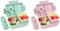 Bugucat Lunchbox Kinder 1300ML 2 Set, Brotdose mit Fächern Bento Box mit Besteckset, Brotdose für Kinder und Erwachsene, Vesperdose Frühstücksbox für Mädchen & Jungen BPA-Frei GRosa