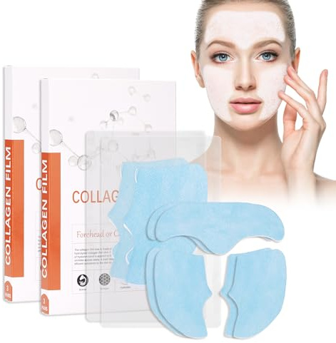 Maschera per collagene, maschera per collagene superiore, pellicola di collagene solubile, idratante, migliora l'elasticità della pelle, riduce le linee sottili