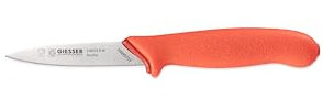 Giesser Messer - Made in Germany - WildLine Serie für Jäger und Angler, rutschfest, cm, Farbe orange, scharf, Griff PrimeLine, rostfrei (Officemesser 8 cm)