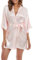 SHCNSJC Peignoir Femme en Satin Kimono Japonais Femme Robe de Soirée de Mariage Bride Pyjama court Bridesmaid Satin Peignoir Manche Courte