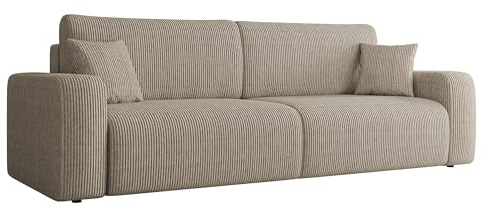 Mirjan24 Schlafsofa mit 2 Bettkästen Pixalo Cord, Couch mit Schlaffunktion 3 Sitzer Sofa, Bettsofa Polstersofa Couchgarnitur (Poso 02)