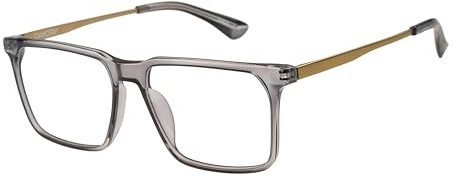 DAKOTA Brille mit Sehstärke für Herren optional mit Sonnenbrillentönung oder Blaulichtfilter, Quadratisch, gefertigt aus Kunststoff (inklusive Brillenetui)