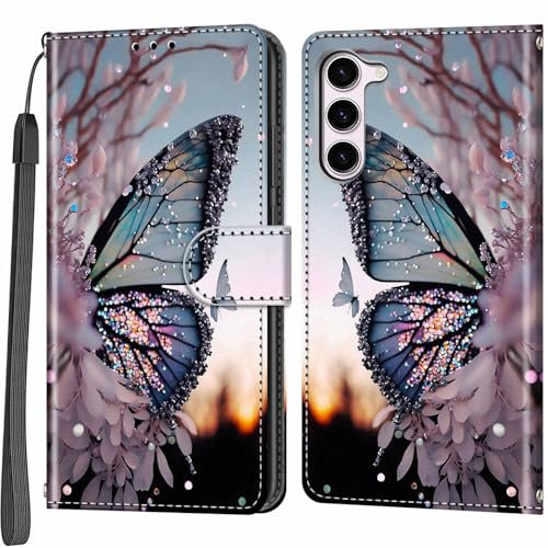 Handyhülle für Samsung Galaxy S23 Hülle, Stoßfeste Schutzhülle Magnetische Flip Klappbare Klapphülle Handytasche Kompatibel Samsung Galaxy S23