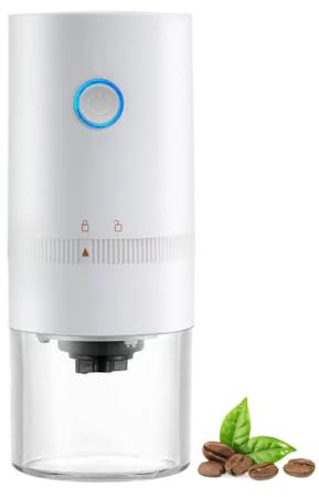 Molinillo de café, portátil, pequeño molinillo de granos ajustable, grado de molienda regulable sin niveles, 1250 mAh, USB recargable, molinillo eléctrico de viaje para espresso, cerveza fría, pour