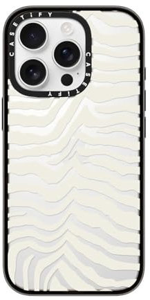 CASETiFY Compact iPhone 16 Pro Case [Lightweight / 4ft. 2X Military Grade Drop Protection/Slim] - Zebra Stripe - Clear Black