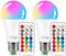 2 Pack E27 Colour Changing Light Bulb 10W RGBW LED Light Bulbs Mood Lighting with 21key Remote Control with Memory Function,12 Color Choices for Home, Party, Bar, Disco KTV, Stage Effect Lights