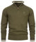Indicode Herren INSwift Strickpullover mit Stehkragen und Reißverschluss | Herrenpullover Pulli für Männer Army, S
