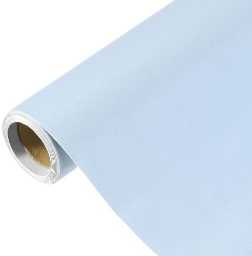 QUARKZMAN 118 x 15.7 Papier Peint Bleu Ciel, Papier Peint Autocollant, Papier Contact Bleu Ciel en Vinyle de Couleur Unie Auto-Adhésif pour Décoration Murale