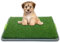 Bandeja de inodoro para perros con almohadilla lavable para orina y parche de césped artificial para perros y cachorros, bandeja portátil para arena para perros
