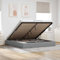 vidaXL Ottoman Bed Frame - Light Grey Super King Platform with Under-Bed Storage, Hydraulic Lift, No Box Spring Needed, Polyester Fabric
