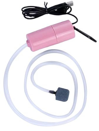 HEEPDD Bomba de oxígeno para peceras, mini bomba de aire silenciosa para el hogar con carga USB, práctica, portátil, para pesca al aire libre, acuario, bombas de oxigenación (rosado)