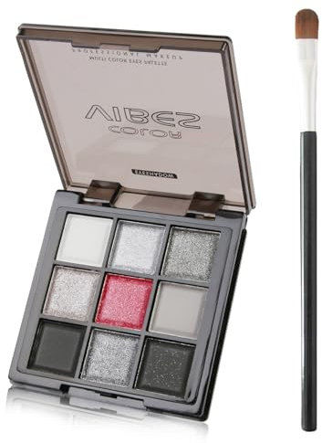 Smoky Lidschatten Palette, 9 Farben Klassisch Schwarz Weiß Goth Lidschatten, Matt Shimmer Hochpigmentiert Eyeshadow Palette, Wasserfest Und Lang Anhaltend, Smokey Make Up Palette For Halloween