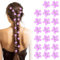 Nogeqi 20 mini fermagli per capelli con strass, graziosi piccoli fermagli per capelli a forma di fiore, lilla, mini clip per capelli da sposa, per donne e ragazze