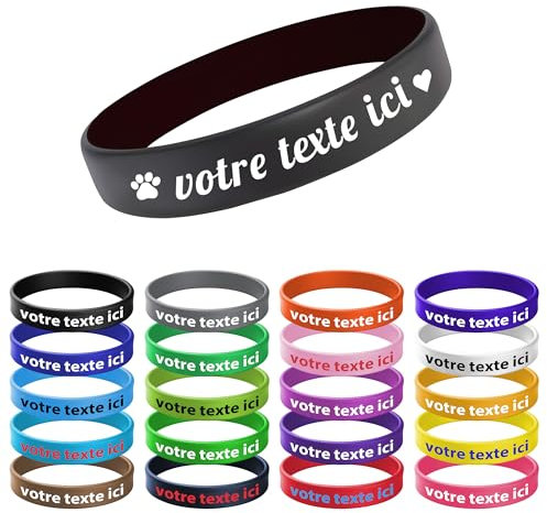 1 à 1000 Bracelets en Silicone Personnalisés en Vrac – Bracelets en Caoutchouc avec Texte, Logo Événementiels Sur Mesure pour Campagnes, Motivation, Cadeaux et Sensibilisation