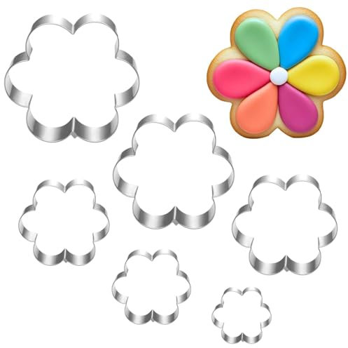 6 Pcs Cookie Cutter, Biscuit Cutters, Flower Shaped Cookie Cutter, Cute Kitchen Baking Mold, Used for Baking and Decoration