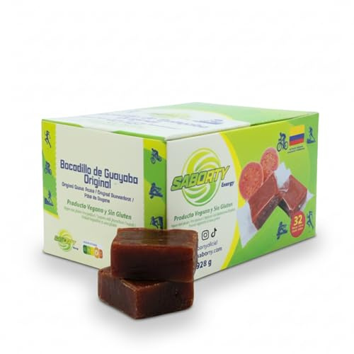 Saborty Bocadillo de Guayaba (928g) | Barritas Energéticas Naturales con Fruta Real | Energía para Ciclismo, Running y Trail | Vegano, Sin Gluten, Sin Colorantes
