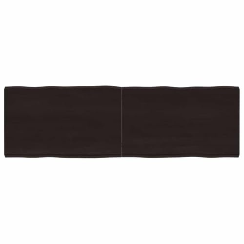 Qnhdfrt Massivholz Tischplatte aus Eiche 160 x 50 cm Dunkelbraun mit Naturkante Robuste Klappbare Design für Küche Büro und Outdoor