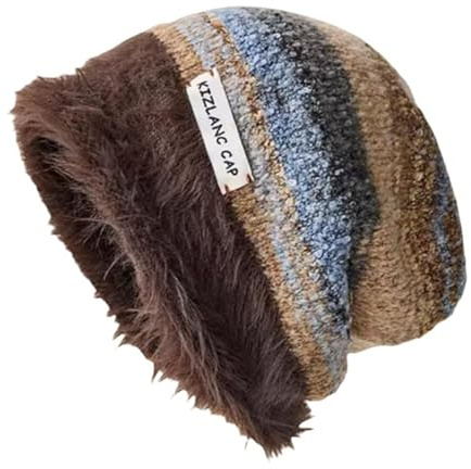 Ianulus Slouchy Beanie Mütze für Damen Herren Winter, Gestrickte Slouchy Thick Skull Cap, Übergroße Lange Slouch Beanie Cap für große Köpfe im Herbst und Winter