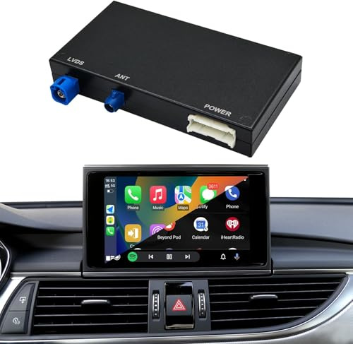 Kabelloses CarPlay/Android Auto Nachrüstkit-Decoder-Modul kompatibel mit Audi A3/S3/A4/A5/Q2L/Q5L/Q7 2014–2018 mit MIB-System, USB-Empfängerbox unterstützt OEM-Bedienelemente,MirrorLink,Rückfahrkamera