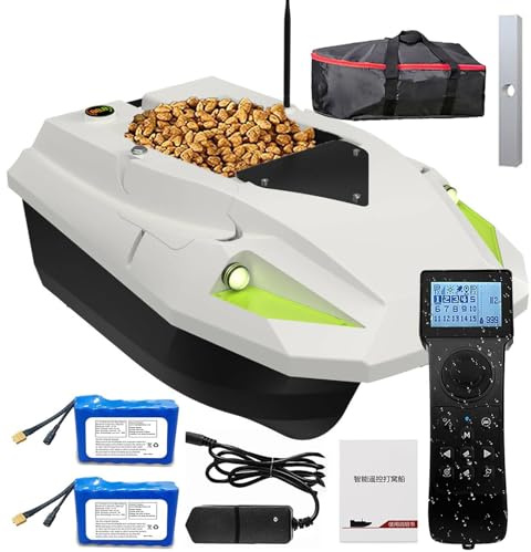 Remote Control Fishing Bait Boat with GPS Navigation, 100-Point Positioning, 3-Speed Adjustable, Bait Release System, 4.4lbs Loading Capacity for Trolling and Net Fishing
