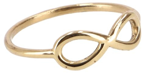 GURU SHOP Zarter Messing Modeschmuck Ring mit Infinity-Symbol, modern | Filigranes Design, glänzendes Messing, elegantes Accessoire, für Frauen, besondere Bedeutung