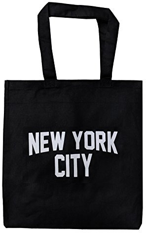 NYC Einkaufstasche, Motiv: New York City, 100 % Baumwolle, Siebdruck, Schwarz