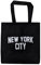 NYC Einkaufstasche, Motiv: New York City, 100 % Baumwolle, Siebdruck, Schwarz
