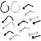 14 Stück Nasenringe Nasenstecker Nasenpiercing Nase Ring Hoop Nase Ohr Septum Piercing 0.8mm Edelstahl Schwarz