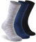 Facool Diabetic Socks for Men Women, Soft Merino Wool Light Non Binding Loose Top Quarter Long Socks, 3 Pairs Multicolor (Black, Light Grey, Navy Blue), US Women 8.5-12 / US Men 7.5-11