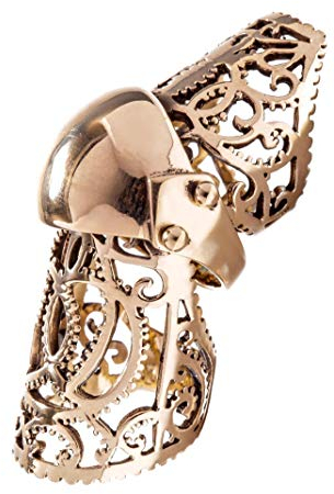 Windalf Großer Statement Ritter Ring Arian 65 mm Gelenkring Mittelalter Bronze-Ring Mediaval-Schmuck Edle Bronze (Bronze, 54 (17.2))