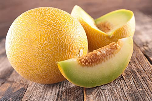 Lot de 50 Graines de Melon Ananas - chair orange, sucrée, juteuse et très parfumée - culture facile - la plante peut porter jusqu’à 6/8 fruits - vigoureuse et très ramifiée - semences reproductibles