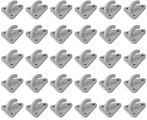 MULTIBROS Lot de 30 crochets de fixation universels en plastique résistant à l'eau, gris, 3.9 cm, pour bâche, remorque, voiture, camion, camionnette
