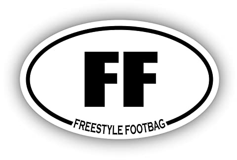 Freestyle Footbag FF Oval Bumper Sticker 3M Vinyl Decal 3 in x 5 in