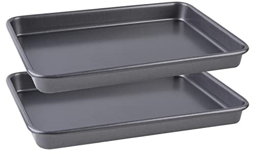 13.5 Inch Oven Tray Set, 2-Piece Heavy Duty Baking Tray, Nonstick Baking Pan (Deep Grey)